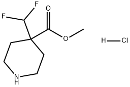4-Piperidinecarboxylic acid, 4-(difluoromethyl)-, methyl ester, hydrochloride (1:1) Structure
